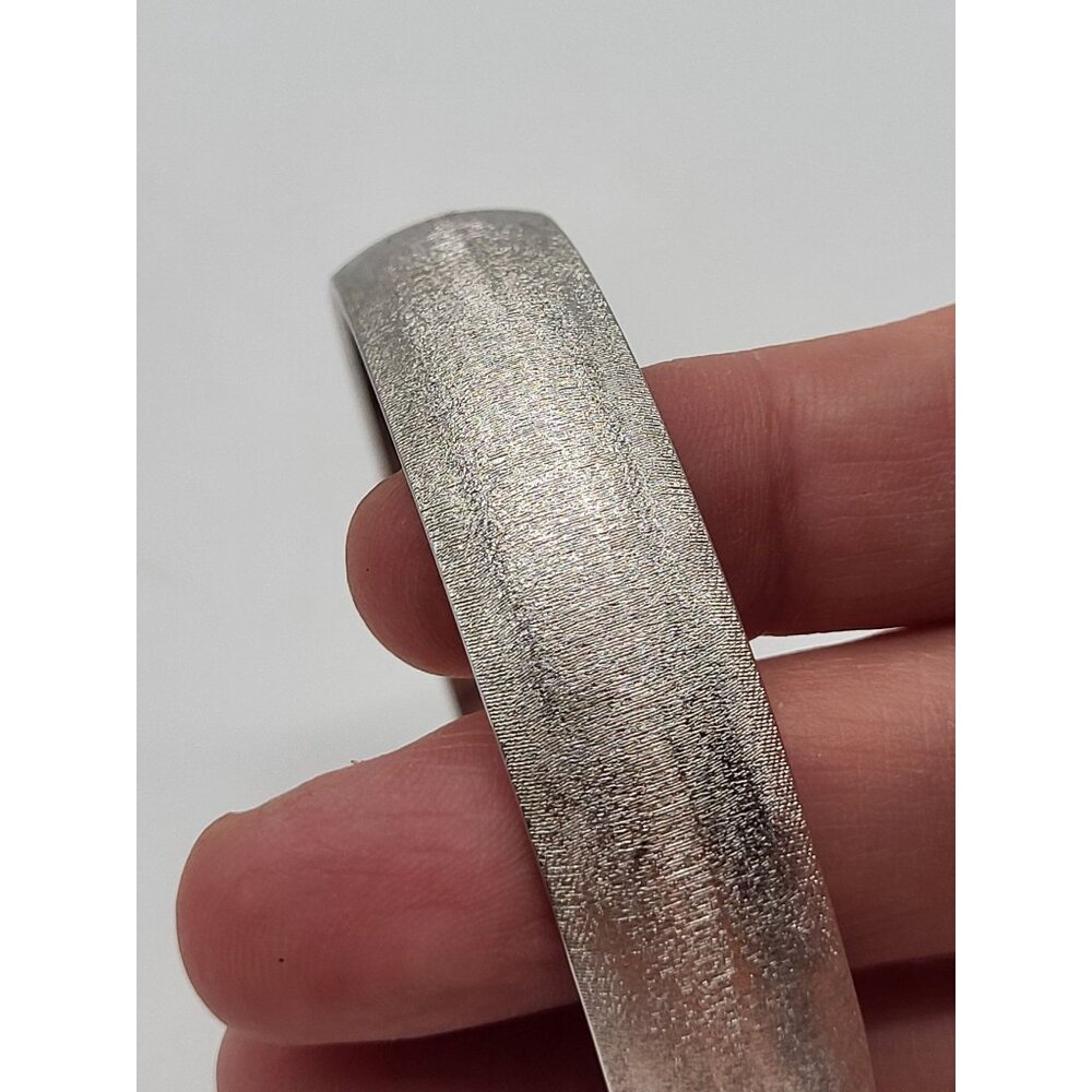 MONET Women's Silver Tone Bangle Bracelet Brushed Textured Vintage Classic - Picture 4 of 7